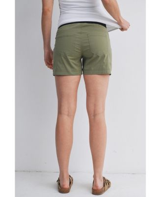Women's Maternity Over-the-Belly Pull-On Shorts with Pockets