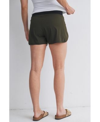 Women's Maternity Over-the-Belly Active Shorts with Built-In Liner