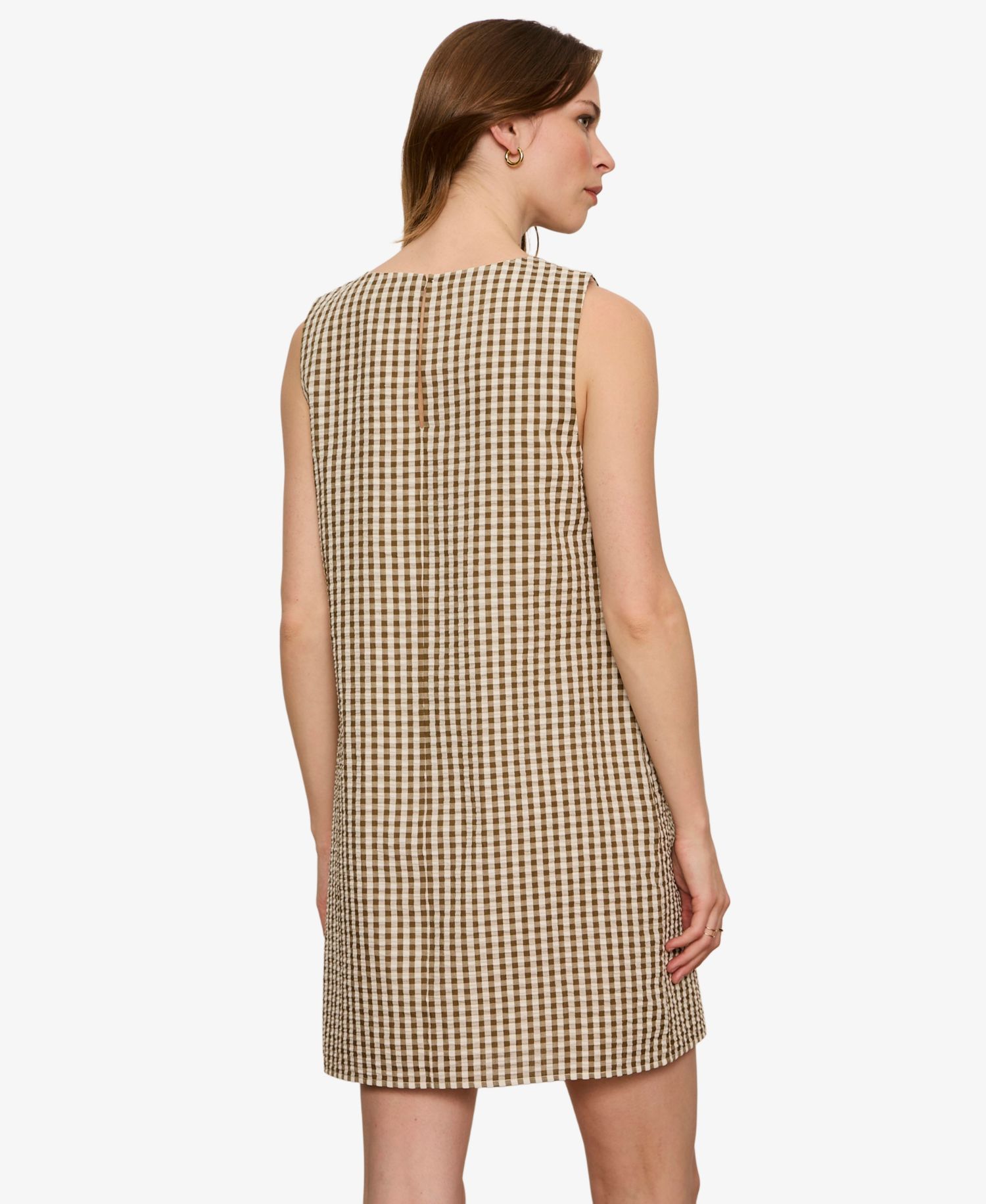 Women's Sleeveless Seersucker Mini Dress