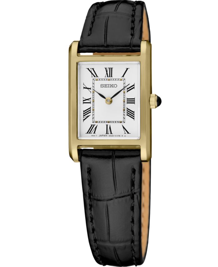 Seiko Women's Gold Leather Strap Watch, 19.6mm