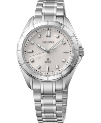 Women's Silver Stainless Steel Bracelet Watch, 34mm