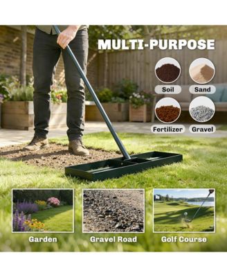 30" x 10" Lawn Leveling Rake with 66.5" Handle