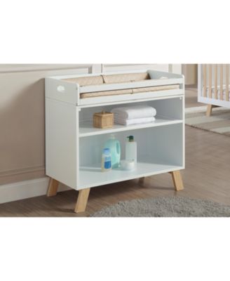 Modern Multi Purpose Changing Table Finish Removable Tray Convertible Bookshelf