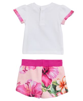 Baby Girls' Short-Sleeve T-Shirt and Shorts, 2-Piece Set