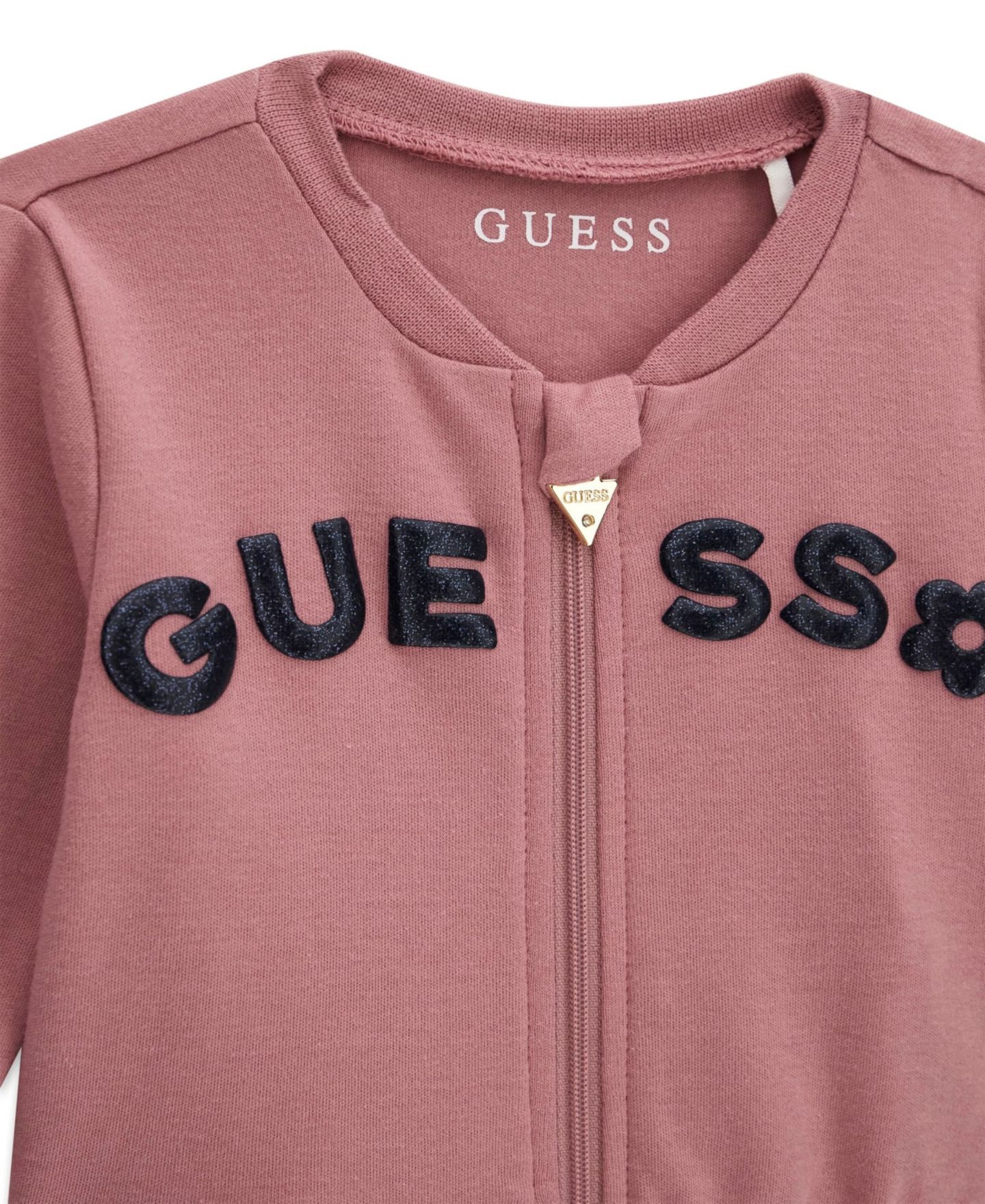 Детский комплект Guess для девочки: куртка на молнии, боди и брюки, цвет: Пыльный розовый — фото 4