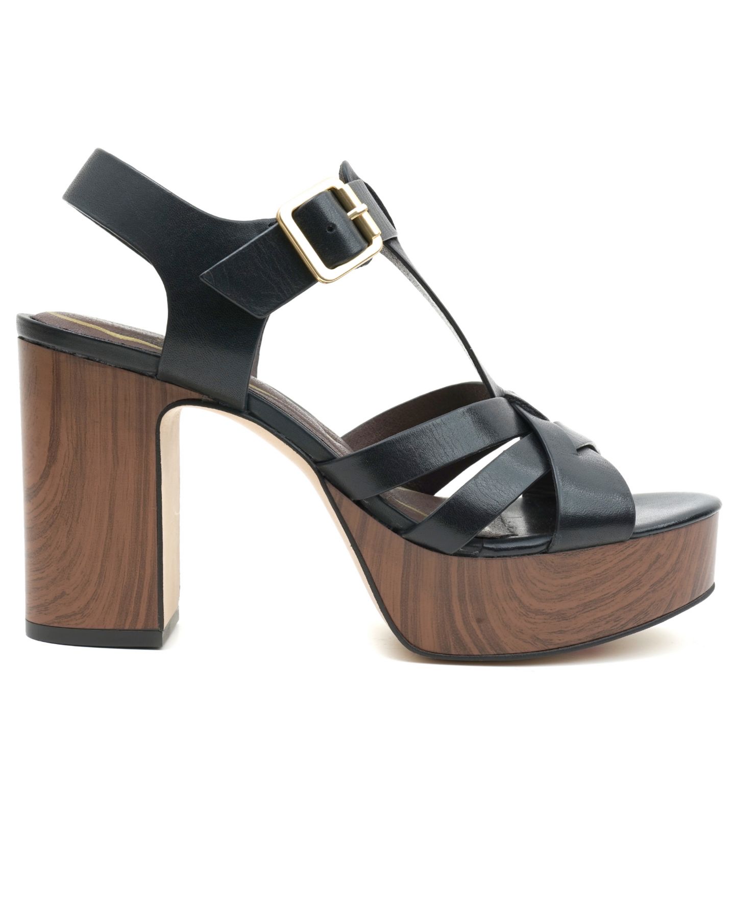 Женские сандалии Kenneth Cole New York Lotus Platform Dress Sandals, цвет: Чёрный кожаный — фото 2