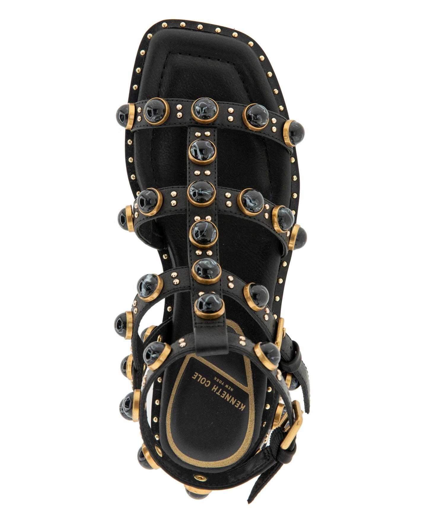 Женские сандалии Kenneth Cole New York Ruby Stones Gladiator Flat, цвет: Чёрный гладкий — фото 4
