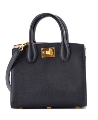 Small Studio Box Satchel Leather