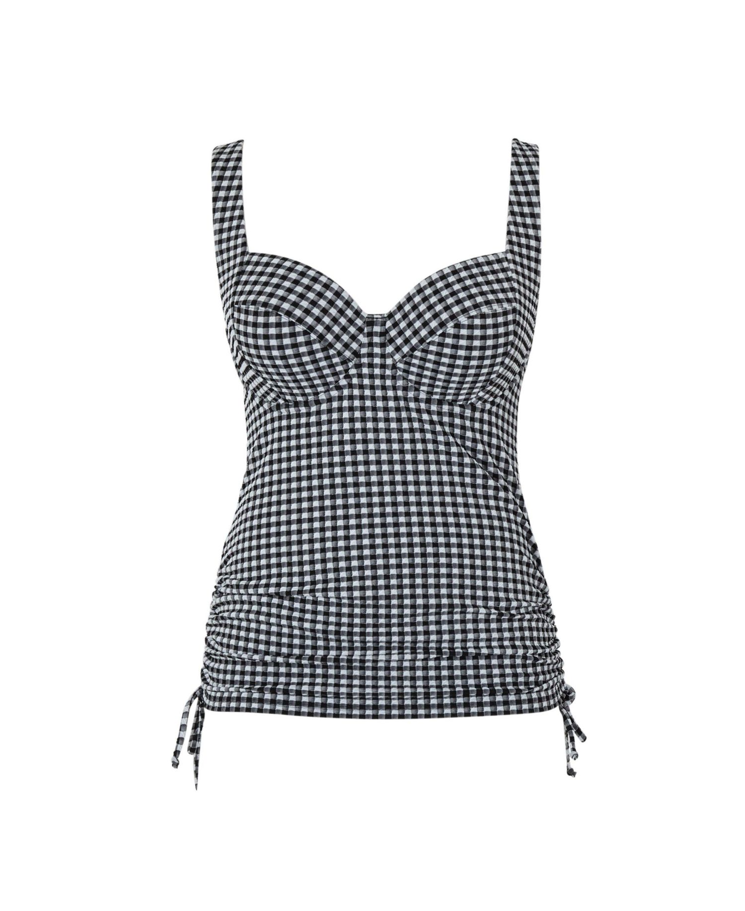 Gingham Iris Underwire Side Support Tankini Swim Bra