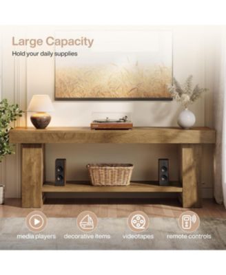 63" TV Stand for TVs up to 75 Inch, Rustic Extra Long Entertainment Center