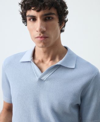 Men's Cotton Knitted Structure Polo Shirt