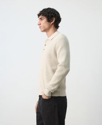 Men's Cotton-Blend Braided Knitted Sweater