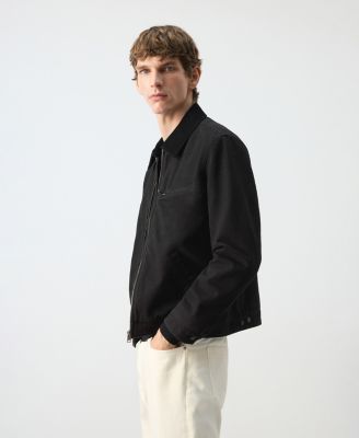 Men's Corduroy Collar Denim Jacket