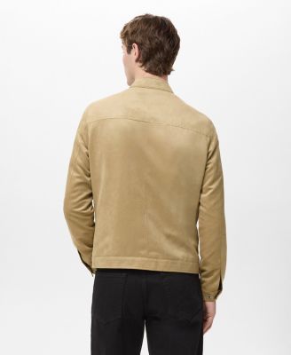Men's Suede-Effect Biker Jacket