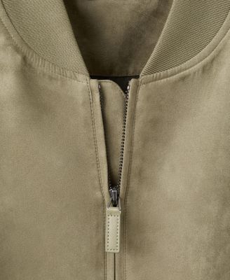 Men's Suede-Effect Bomber Jacket