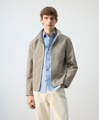 Men's Prince of Wales Check Zip-Up Jacket