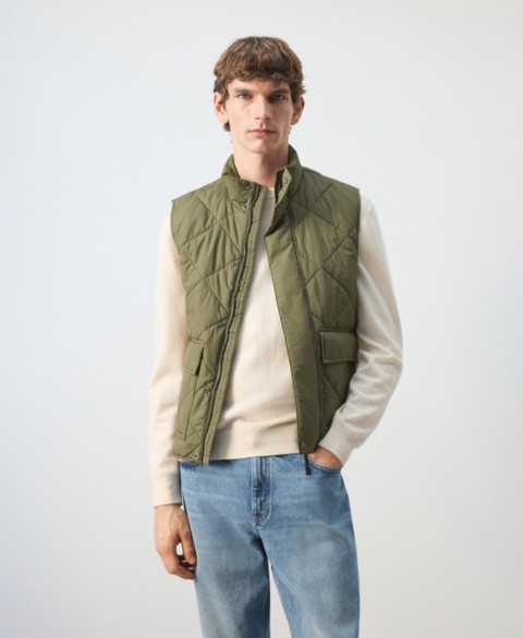 Мужские MANGO Men's Lightweight Quilted Water-Repellent Quilted Vest
