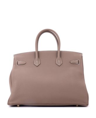 Birkin 35 Handbag Grey Togo with Gold Hardware