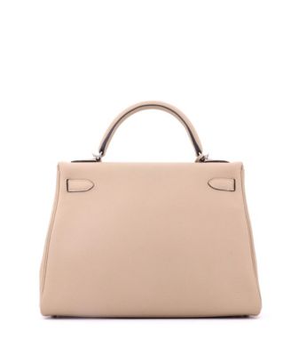 Kelly 32 Handbag Light Togo with Palladium Hardware