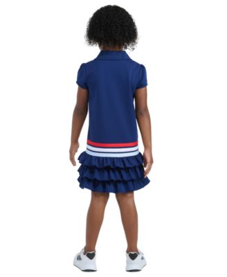 Girls' 2T-6X Ribbed Polo Collar Dress