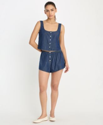 Women's Denim Boxer Shorts