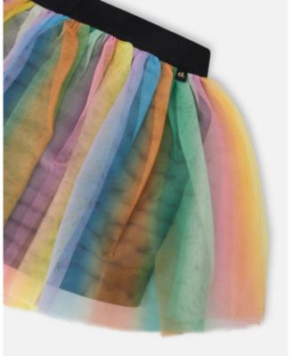 Big Girls Printed Mesh Skirt