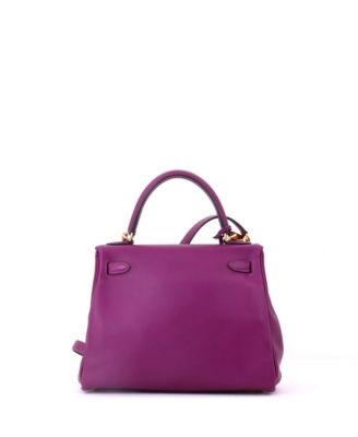 Kelly 25 Handbag Purple Swift with Gold Hardware