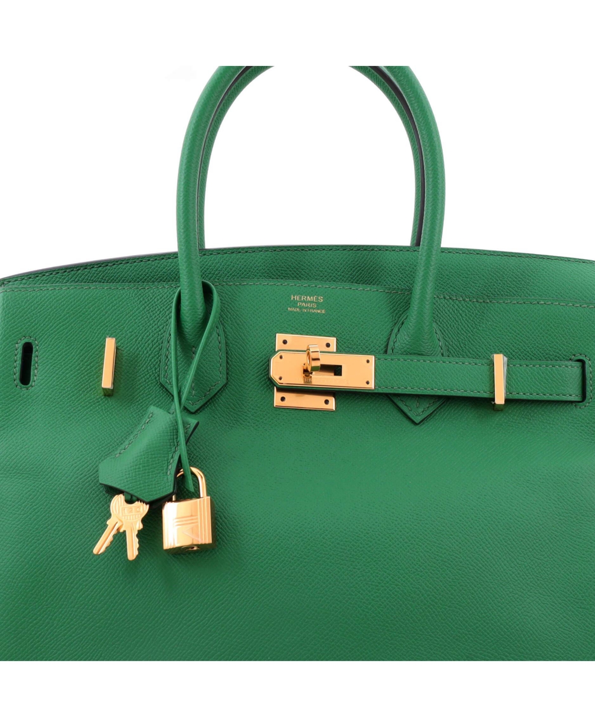 Pre-Owned HERMES Birkin 30 Handbag Green Epsom with Gold Hardware