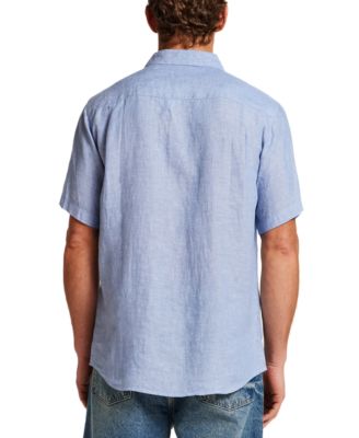 Men's Regular-Fit Solid Button-Down 100% Linen Shirt