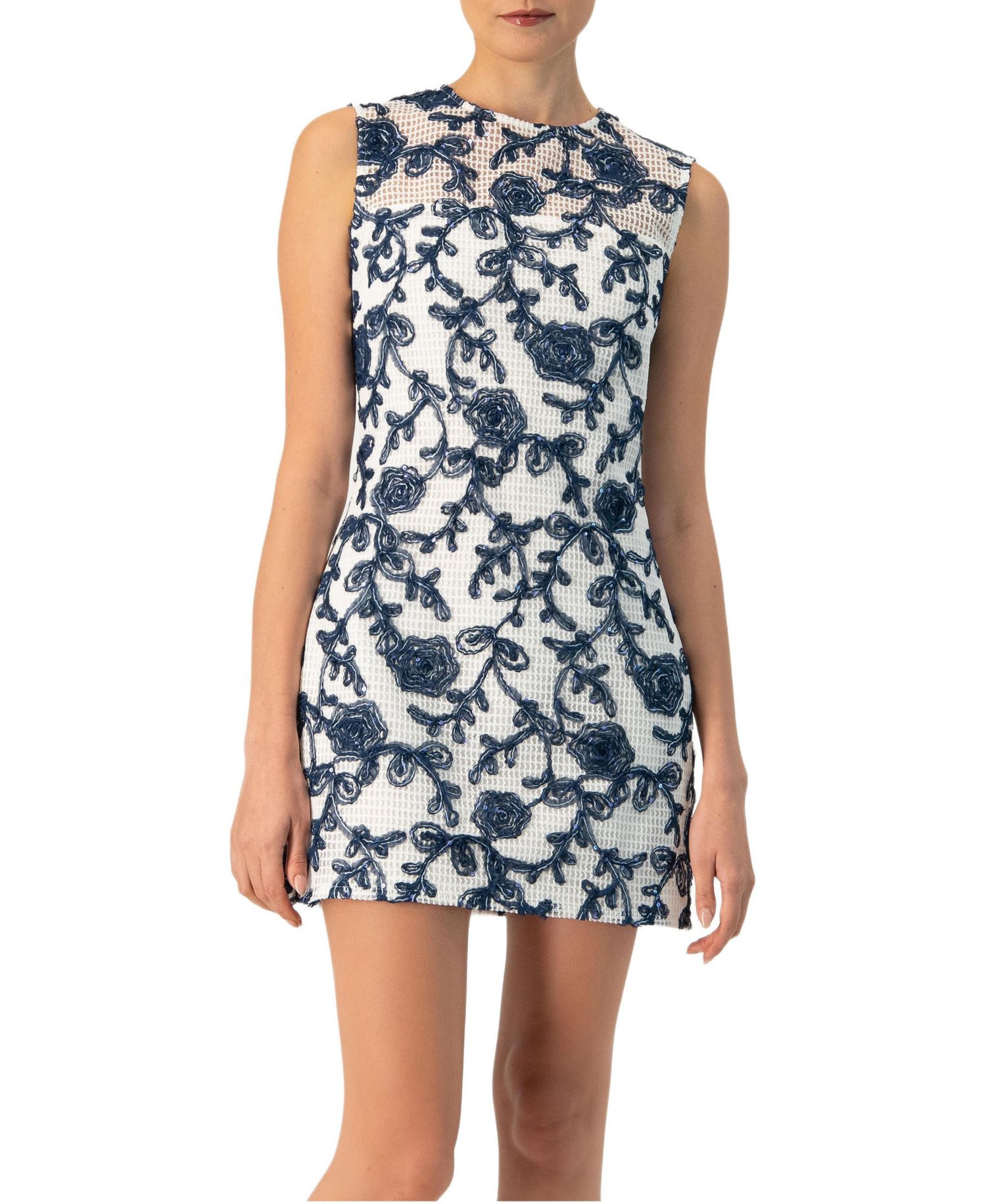 Women's Sleeveless Embroidered A-Line Dress