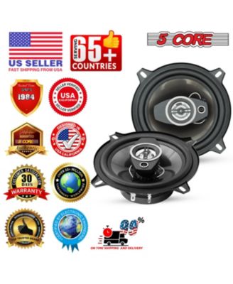 5Core Coaxial Car Door Speakers 5” 4Pcs 350W 4Ohm 2 Way Component Subwoofer Audio w Super Tweeter