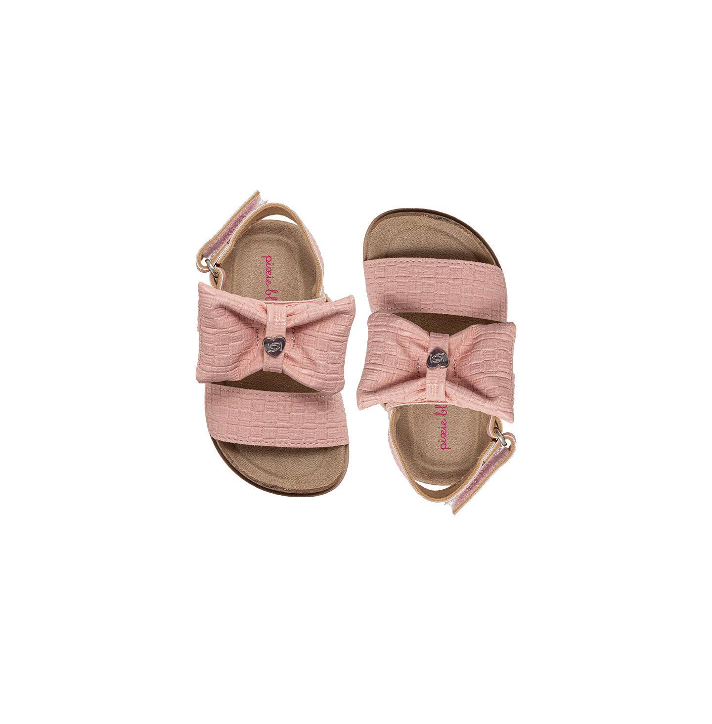 Сандалии PIXIE BLOOM Sandals - Cute Footbed Sandals and Flat Summer Shoes with Puffy Bow для девочек, цвет: Светлый розовый — фото 4
