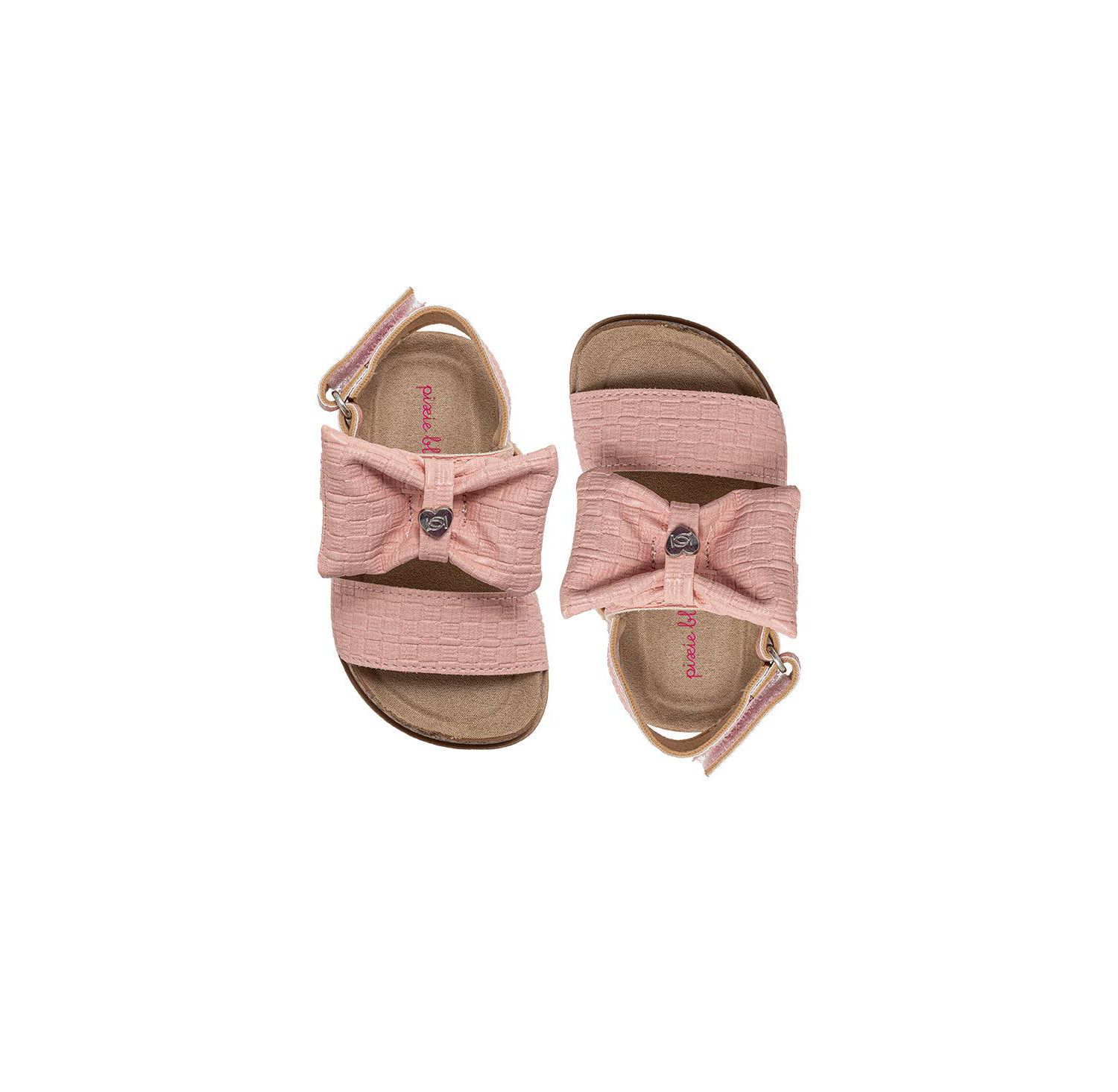 Big Girls Sandals - Cute Footbed Sandals and Flat Summer Shoes with Puffy Bow