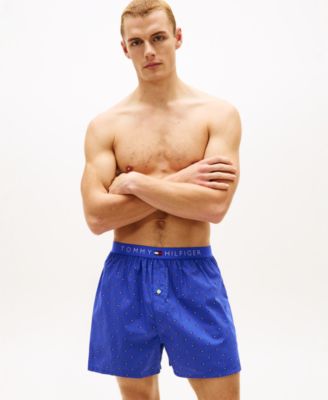 Men's Front Button Woven Boxers