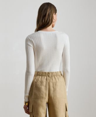 Women's Mini-Cable Crewneck Sweater