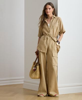 Women's High-Rise Wide-Leg Cargo Pants