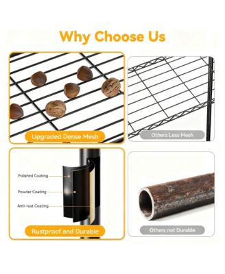 3 Tier Metal Shelving Unit with Wheels - Space-saving, Sturdy, Anti-rust