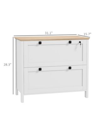 File Cabinet, Lateral Locking Filing Cabinet with 2-Drawer and Adjustable Hanging Bar for Letter/A4/Legal, Home Office Storage Cabinet