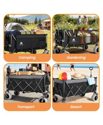Extended Heavy-Duty Foldable Utility Wagon - All-Terrain Wheels, 560lbs Capacity for Beach, Sports and Garden