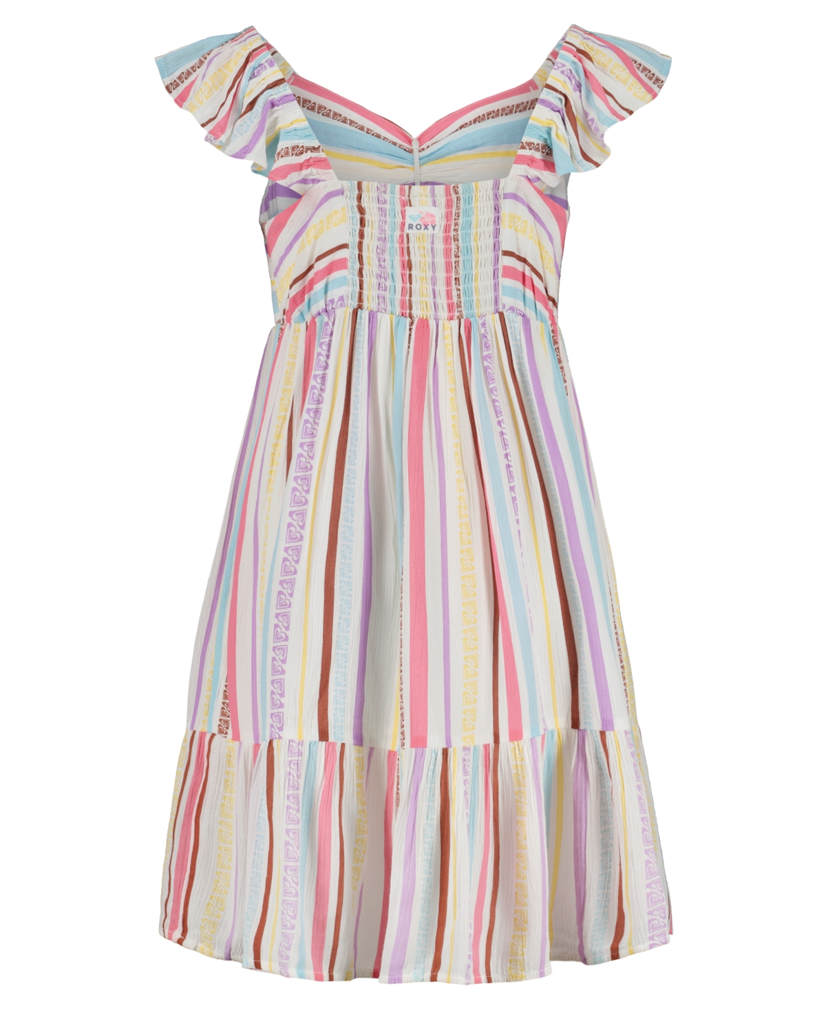 Roxy Girls' 7-16 Flutter-Sleeve Sweetheart Neck Dress