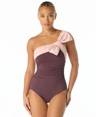 Women's One-Shoulder Bow One-Piece Swimsuit