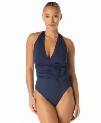 Women's Halter-Neck Embellished One-Piece Swimsuit