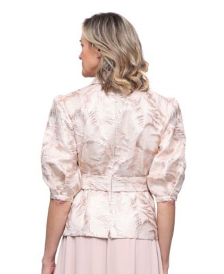 Petite Jacquard V-Neck Top