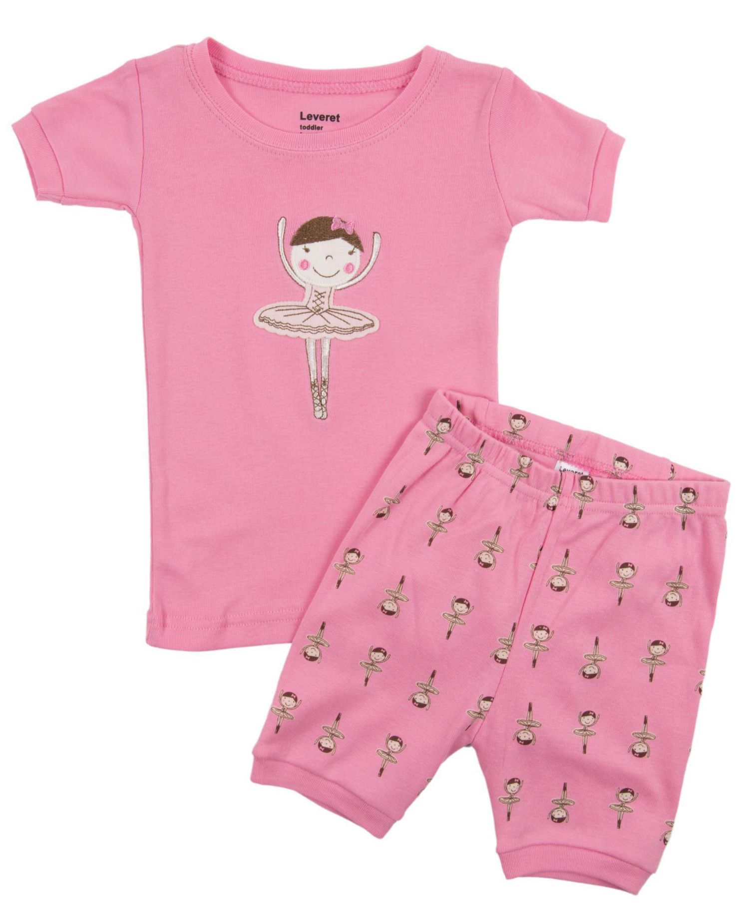 Big Girls Matching Doll Snug-Fit Cotton Short Sleeve Pajamas