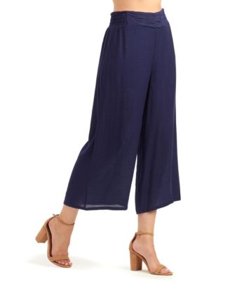 Women's Textured Wide-Leg Low-Rise Pants