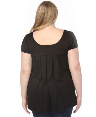 Plus Size Maternity Short-Sleeve Empire-Waist Tunic Top