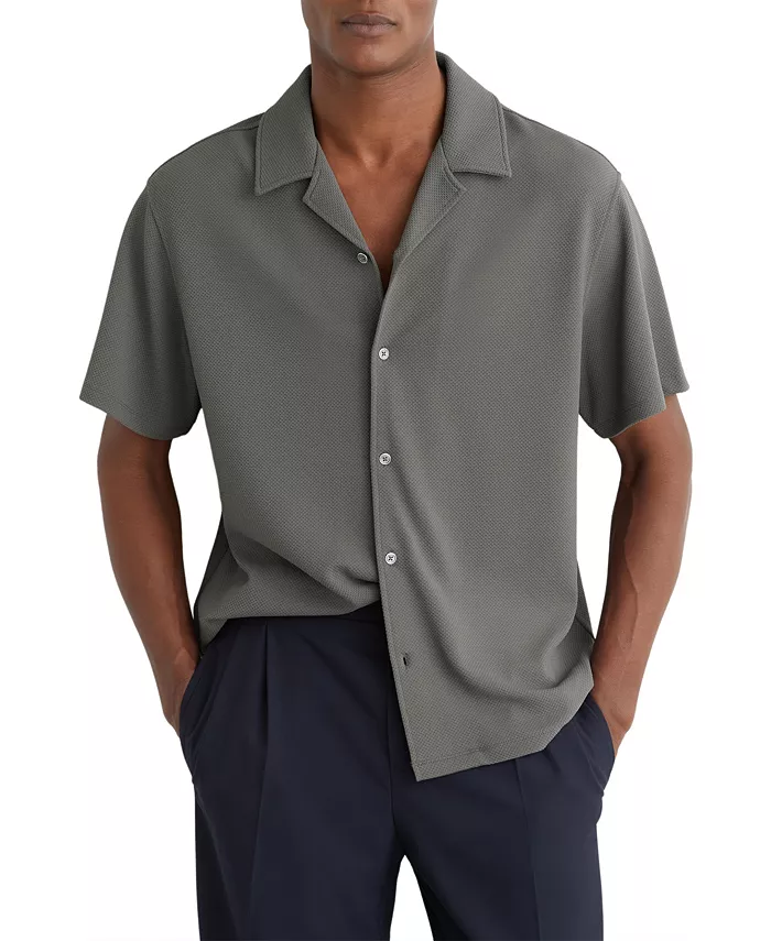 Men's Cedric Textured Cuban-Collar Shirt