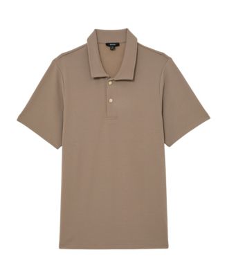 Men's Textured Half-Button Polo Shirt