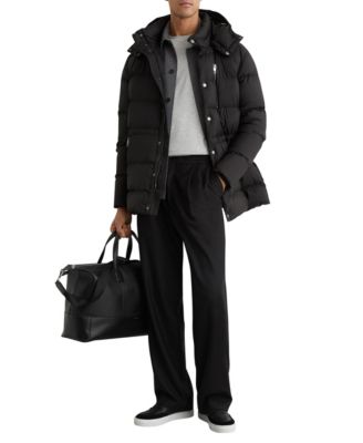 Men's Detachable-Hood Quilted Puffer Coat