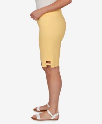 Plus Size Solid Tech Stretch Bermuda Shorts